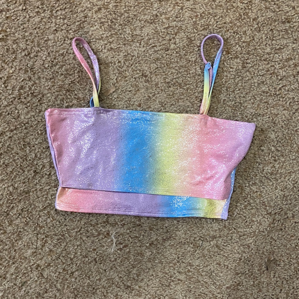 Rainbow sparkly crop top